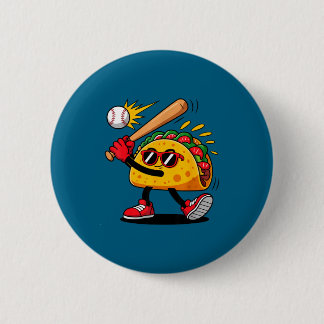 Badge Rond 5 Cm Taco baseball mexican cinco de mayo men kids 