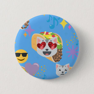 Badge Rond 5 Cm taco cat emoji