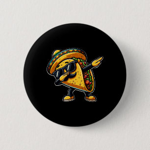 Badge Rond 5 Cm Taco Cinco De Mayo Drôle Fête des pères mexicaine