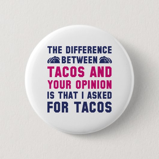 Badge Rond 5 Cm Tacos Et Votre Opinion (Devant)