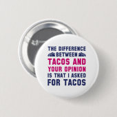 Badge Rond 5 Cm Tacos Et Votre Opinion (Devant & derrière)