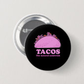 BADGE ROND 5 CM TACOS ROSE (Devant & derrière)