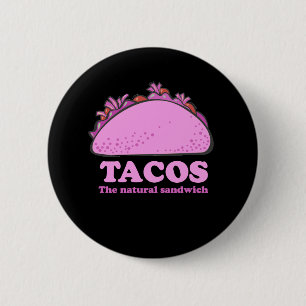 BADGE ROND 5 CM TACOS ROSE