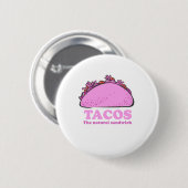 BADGE ROND 5 CM TACOS ROSES (Devant & derrière)