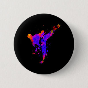 Badge Rond 5 Cm Taekwondo Jiu Jitsu Paint Splatters Kids Jujitsu J