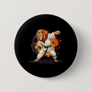 Badge Rond 5 Cm Taekwondo Judo Kickboxing Lion Jiu-Jitsu Kung Fu