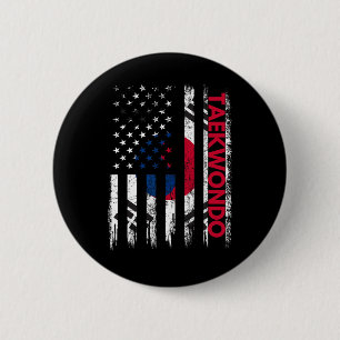 Badge Rond 5 Cm Taekwondo Karate Arts martiaux entraînement Drapea
