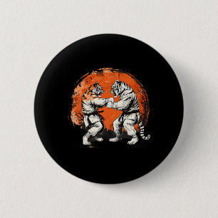 Badge Rond 5 Cm Taekwondo Tiger Kickboxing Jiu-jitsu Kung Fu Marti