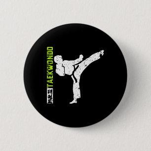 Badge Rond 5 Cm Taekwondo vintage Le coup