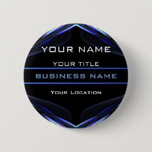 Badge Rond 5 Cm Tag de nom commercial futuriste Hi Tec