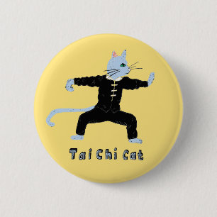 Badge Rond 5 Cm Tai chi chat marshal arts cadeau