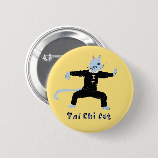 Badge Rond 5 Cm Tai chi chat marshal arts cadeau (Devant & derrière)