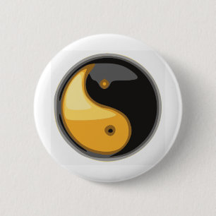 Badge Rond 5 Cm Taijitu_jaune