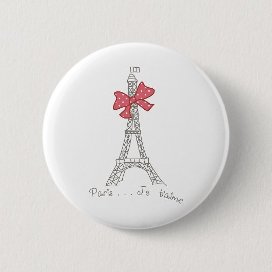 Badge Rond 5 Cm T'aime de Paris… Je (Devant)