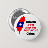 Badge Rond 5 Cm Taïwan n'est pas la Chine (Devant & derrière)