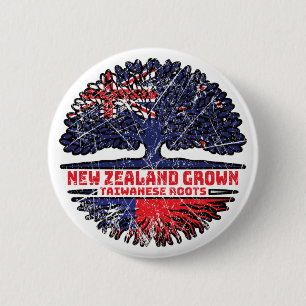 Badge Rond 5 Cm Taïwan Taïwan Nouvelle-Zélande Arbre Nouvelle-Zéla