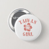 Badge Rond 5 Cm Taïwan : Une fille rose (Devant & derrière)