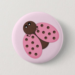 Badge Rond 5 Cm Talent rose de bouton de coccinelle