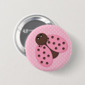 Badge Rond 5 Cm Talent rose de bouton de coccinelle (Devant & derrière)