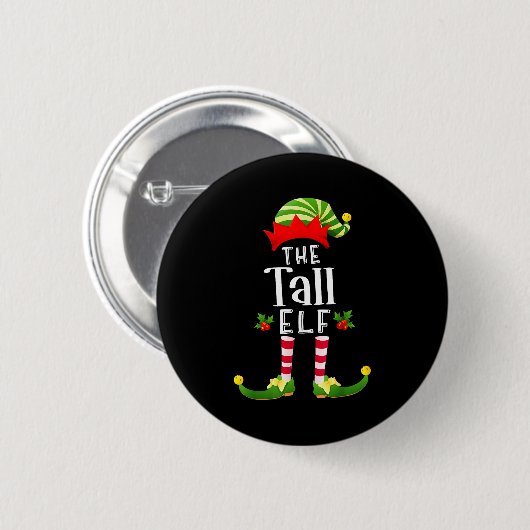 Badge Rond 5 Cm Tall Christmas Elf Matching Pajama X-mas Party (Devant & derrière)