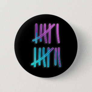 Badge Rond 5 Cm Tally Marks 67 Mème Coloré Comptage 6 7 Brainrot