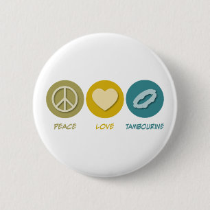 Badge Rond 5 Cm Tambour de basque d'amour de paix