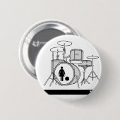 Badge Rond 5 Cm tambour-kit (Devant & derrière)