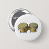 Badge Rond 5 Cm Tambours de bongo (Devant & derrière)