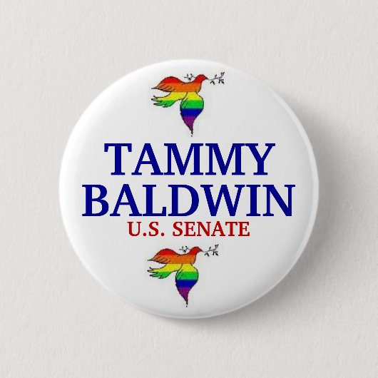 Badge Rond 5 Cm Tammy Baldwin POUR le SÉNAT (Devant)
