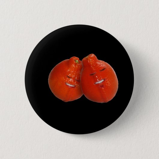 Badge Rond 5 Cm Tangerine Couple (Orange vous aussi amoureux ?) (Devant)