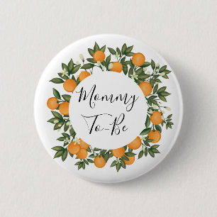 Badge Rond 5 Cm Tangérine orangée botanique d'été joyeux