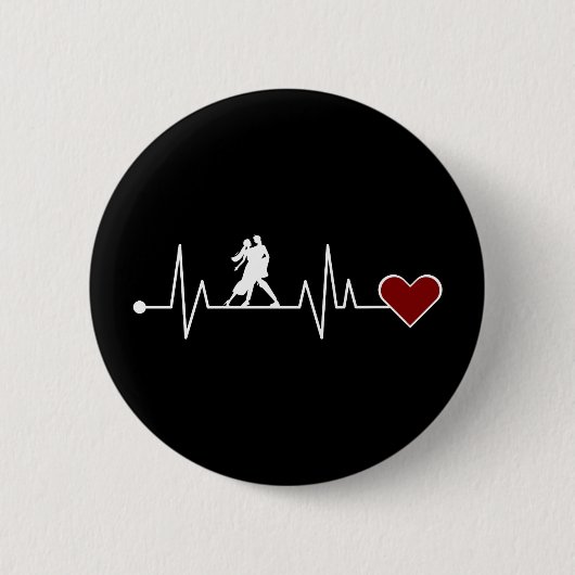 Badge Rond 5 Cm Tango Dance Couple Danser cadeau Heartbeat (Devant)
