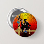 Badge Rond 5 Cm Tango sur damas (Devant & derrière)