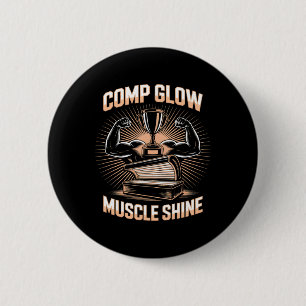 Badge Rond 5 Cm Tanning Lumineuse Comp Fitness Buffs Athlètes Homm