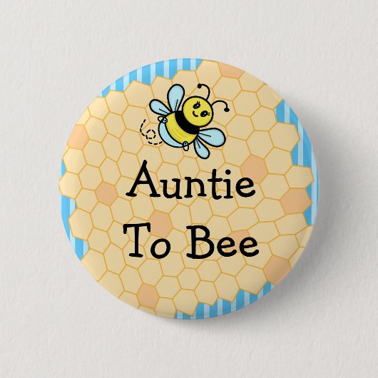 Badge Rond 5 Cm Tante À Abeille, Baby shower (Devant)