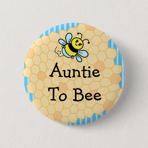 Badge Rond 5 Cm Tante À Abeille, Baby shower