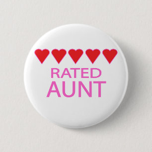 Badge Rond 5 Cm Tante à cinq coeurs