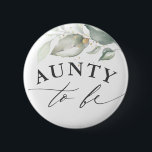 Badge Rond 5 Cm Tante à être - Aquarelle Baby shower de verdure<br><div class="desc">Boutons de baby shower feuille Aquarelle</div>