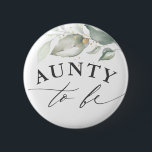 Badge Rond 5 Cm Tante à être - Aquarelle Baby shower de verdure<br><div class="desc">Boutons de baby shower feuille Aquarelle</div>