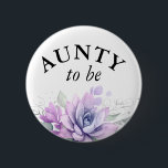 Badge Rond 5 Cm Tante à être - Baby shower de succulents d'aquarel<br><div class="desc">Aquarelle succulents et verdure feuilles boutons baby shower</div>