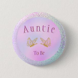 Badge Rond 5 Cm Tante À Être Fille Baby shower Whimsical Papillo
