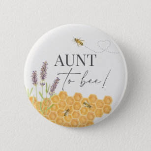 Badge Rond 5 Cm Tante à l'abeille, bouton abeille miel pour baby s