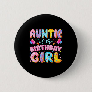 Badge Rond 5 Cm Tante Anniversaire Fille Douce Donut Illustration