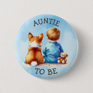 Badge Rond 5 Cm Tante   Baby shower du garçon