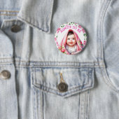 Badge Rond 5 Cm Tante | Baby shower floral (En situation)