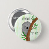 Badge Rond 5 Cm Tante | Baby shower Koala (Devant & derrière)
