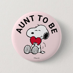 Badge Rond 5 Cm Tante Baby shower Snoopy