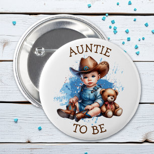 Badge Rond 5 Cm Tante   Baby shower Western Baby Cowboy