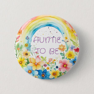 Badge Rond 5 Cm Tante   Bouton Baby shower