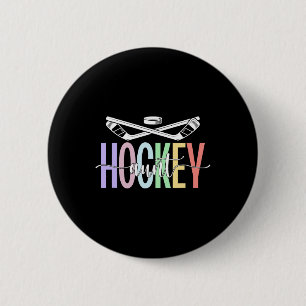 Badge Rond 5 Cm Tante de hockey sur glace Bohème Joueuse de hockey